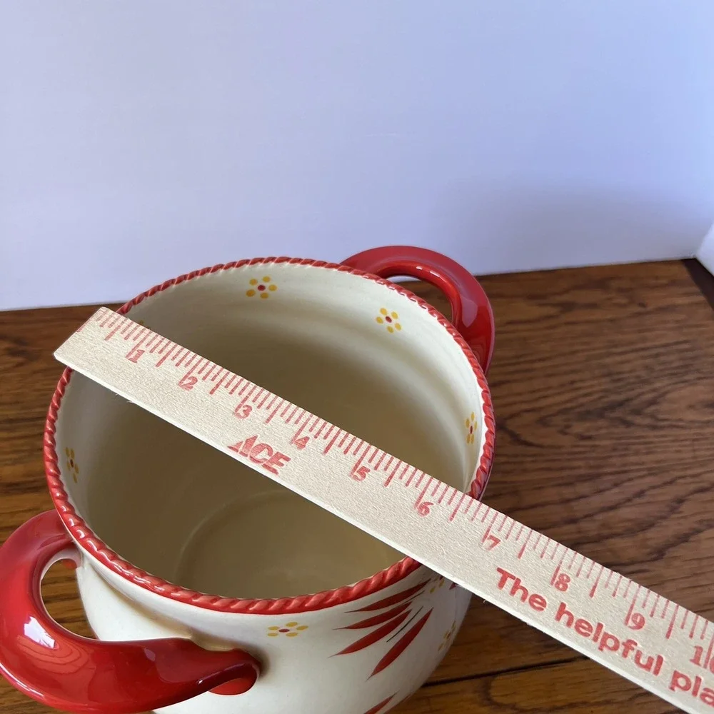 Temptations Old World Red‎ Crock Supersize Utensil Holder JAR Store & more 7